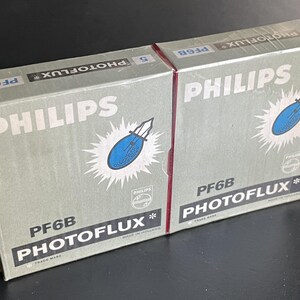 Lot de 10 ampoules flash Philips PF6B bleues vintage pour la photographie argentique