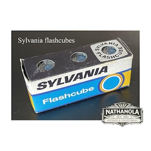 Boîte de 3 cubes flash Sylvania vintage (12 ampoules flash) – Photographie argentique – Compatible Kodak Instamatic et Polaroid