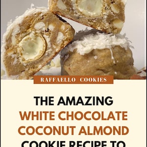 Biscoitos de chocolate branco, amêndoa e coco Biscoitos de Natal para assar no outono Receitas de biscoitos gourmet Raffaelo Candy Caixas de presente com receitas de biscoitos de Nova York