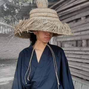 Samurai Roningasa Ronin Hat Traditional Edo Style Bamboo Hat Handmade
