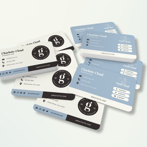Modèles de cartes de visite Canva, modèles de cartes de visite modifiables, coordonnées de l'entreprise, image de marque moderne