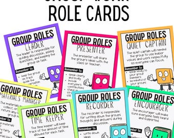 Group Work Role Cards | Classroom Jobs for Small Groups | Student Responsibilities | Digital Download for Teachers