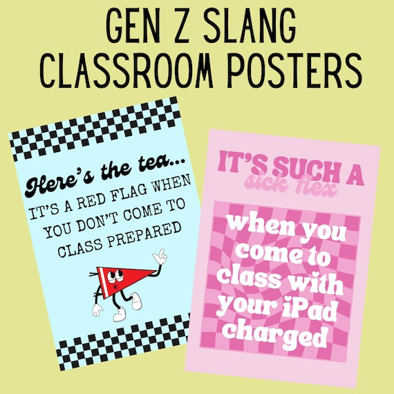 Gen Z slang Classroom Posters