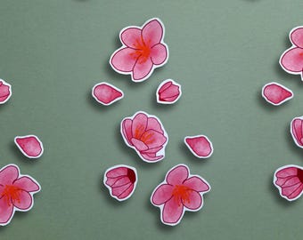 Cherry Blossom Flowers Sticker Set