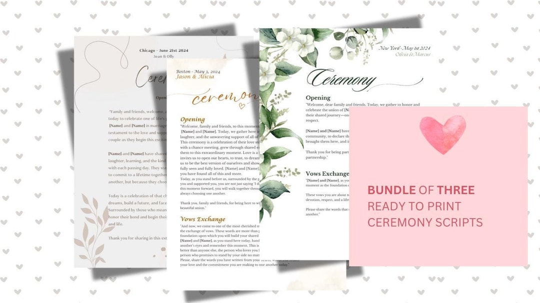 Customizable Wedding Ceremony Scripts | Instant Download - Etsy