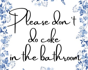 Coke Bathroom Wall Art Digital Print Download ,Funky Fun Wall Art,Dopamine Decor, Home Decor, Wall Art, Printable Art