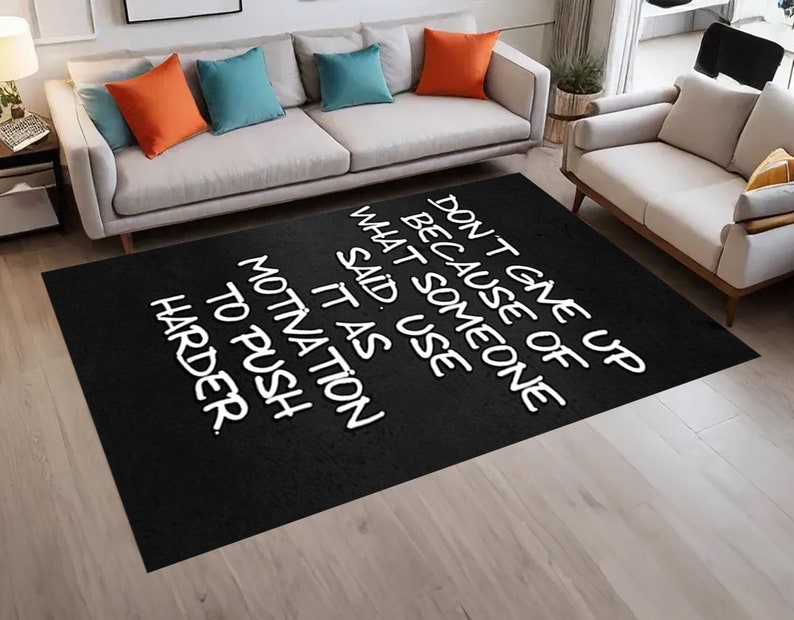 Motivation Rug,dark Aesthetic Rug,teens Room Rug,never Give up Rug ...