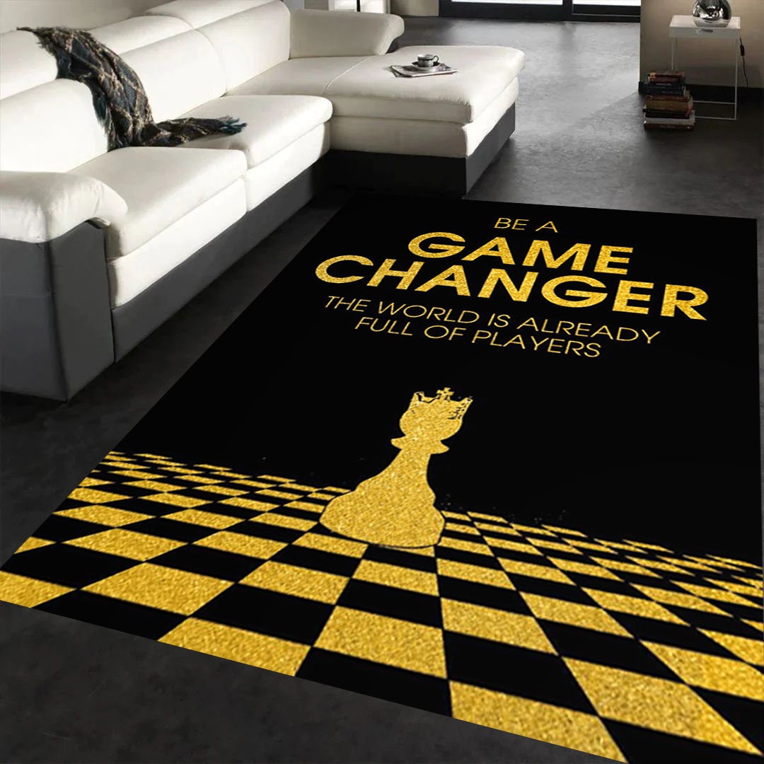 Chess Board Rug: Modern Game Room Decor - Etsy