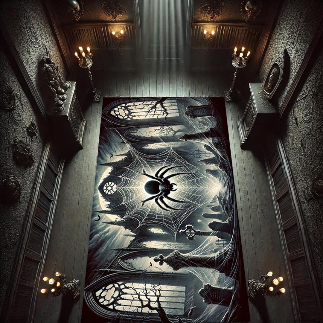 Spider Area Rug: Gothic Home Decor, Creepy Spooky Carpet - Etsy