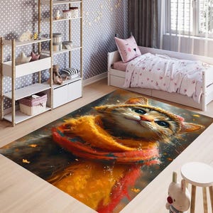 Cat Decor,Cat Area Rug,Cat Friendly Rug,Cute Nursery Rug,Cat Rug,Animals Rug,Kids Room Rug,Cute Cat Rug,Nursery Rug,Kindergarten Rug