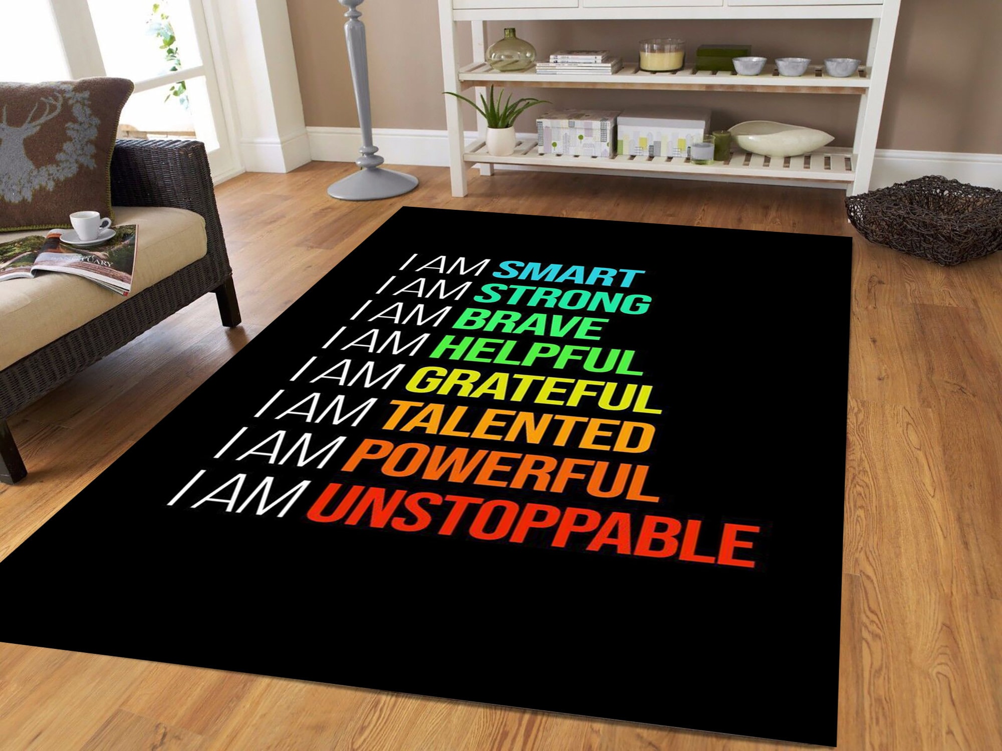 Motivational Rug, Positive Affirmations, Modern Gym Decor - Etsy