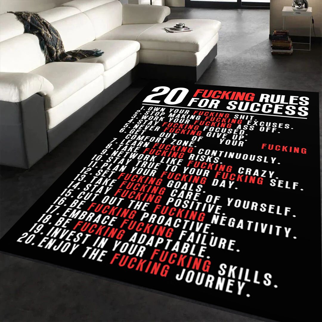 20 Rules for Success,motivation Rug,dark Aesthetic Rug,encouragement ...