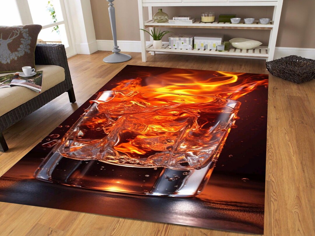 Fire Rugs Custom Abstract Fire Glass Rug, Modern Design, Non Slip, Custom Rug - Etsy UK