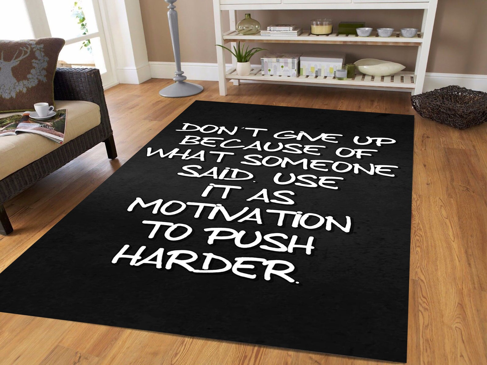 Motivation Rug,dark Aesthetic Rug,teens Room Rug,never Give up Rug ...