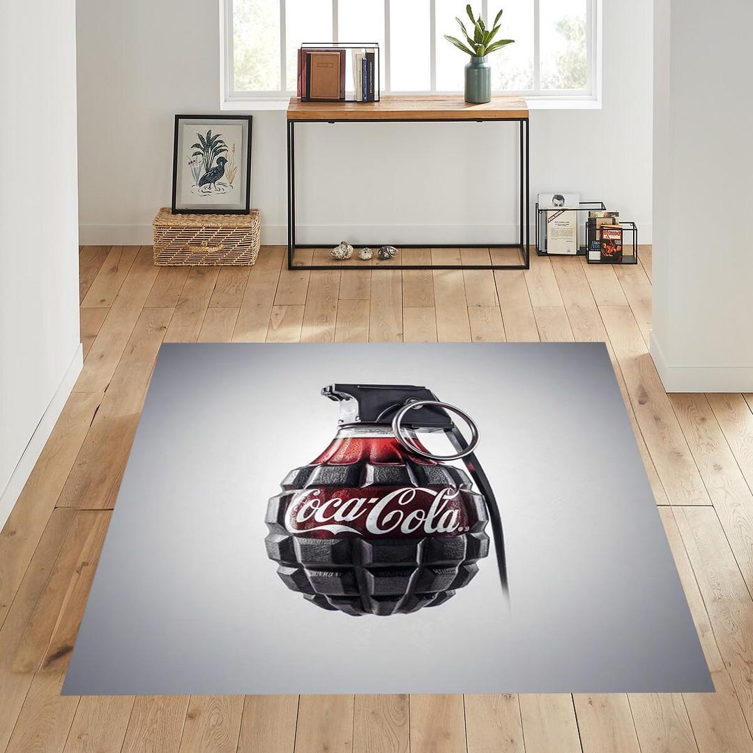 Coca Cola Bomb Design Rug: Modern Minimalist Rug - Etsy