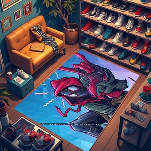 Spiderman Rug,Custom Superhero Gift,Comıc Book Rug,Spiderman Decor,Teens Room Rug,Cool Rug,Superhero Rug,Avengers Rug,Modern Rug Design