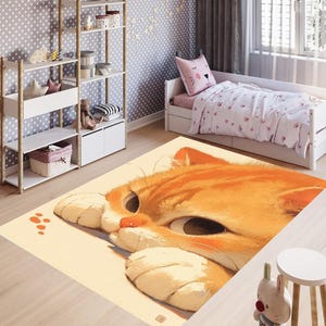 Cute Cat Rug,Cute Nursery Rug,Cat Area Rug,Cat Friendly Rug,Cat Rug,Animals Rug,Cat Decor,Kids Room Rug,Nursery Rug,Kindergarten Rug