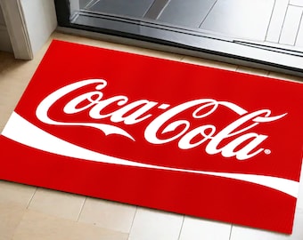 コカ・コーラ ドアマット：レッドレトロラグ、滑り止めエントランス