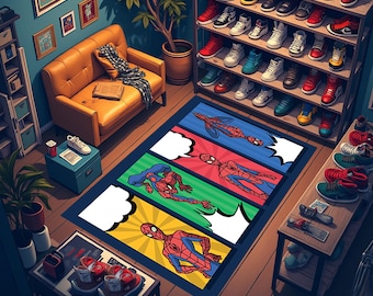 Spiderman Comic Book Rug: Superhero Fan Decor