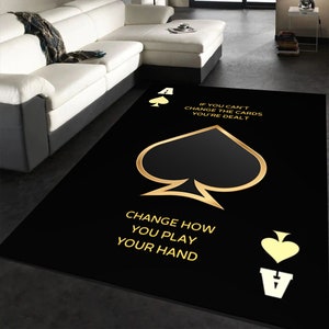 Tapis de cartes,Tapis de jeu,Tapis de motivation,Tapis d'encouragement,Tapis de salle de sport,Tapis esthétique sombre,Tapis chambre d'ado,Tapis de réussite,Tapis d'ambition,Tapis de ne jamais abandonner