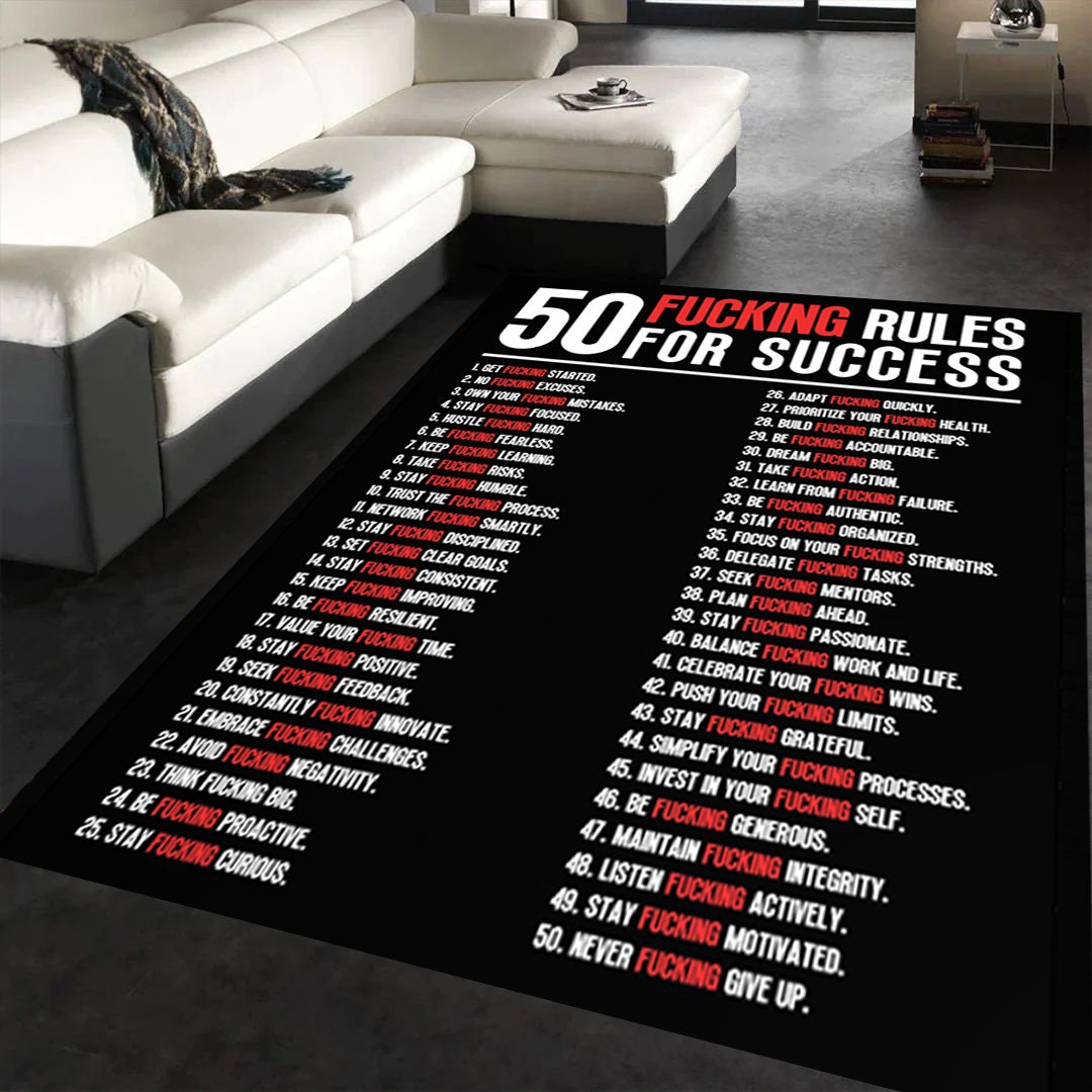 50 Rules for Success,motivation Rug,dark Aesthetic Rug,encouragement ...