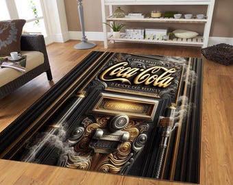 コカコーラをテーマにしたラグ、モダンなホームデコレーション