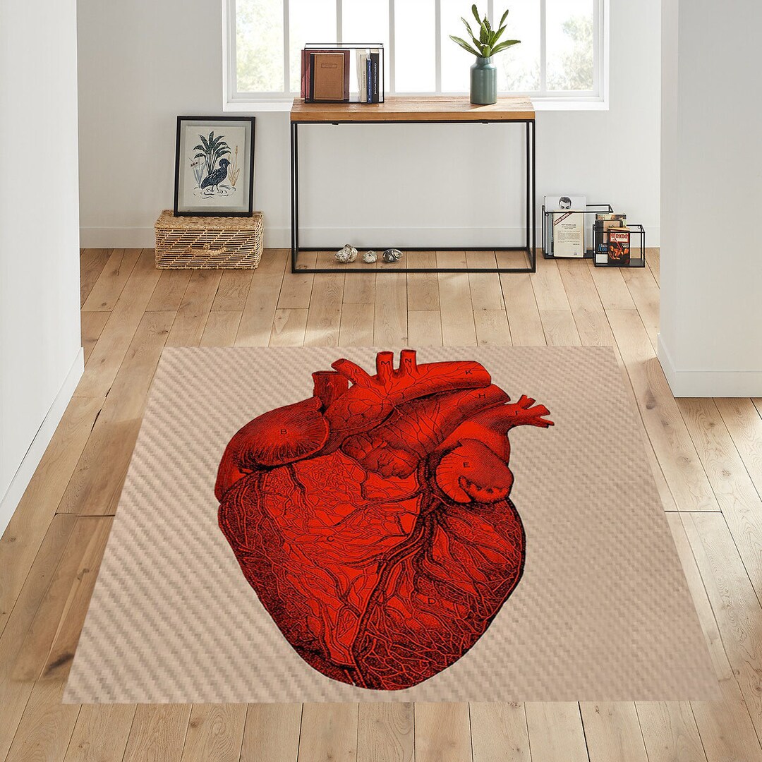 Anatomical Heart Rug, Modern Geometric Design - Etsy