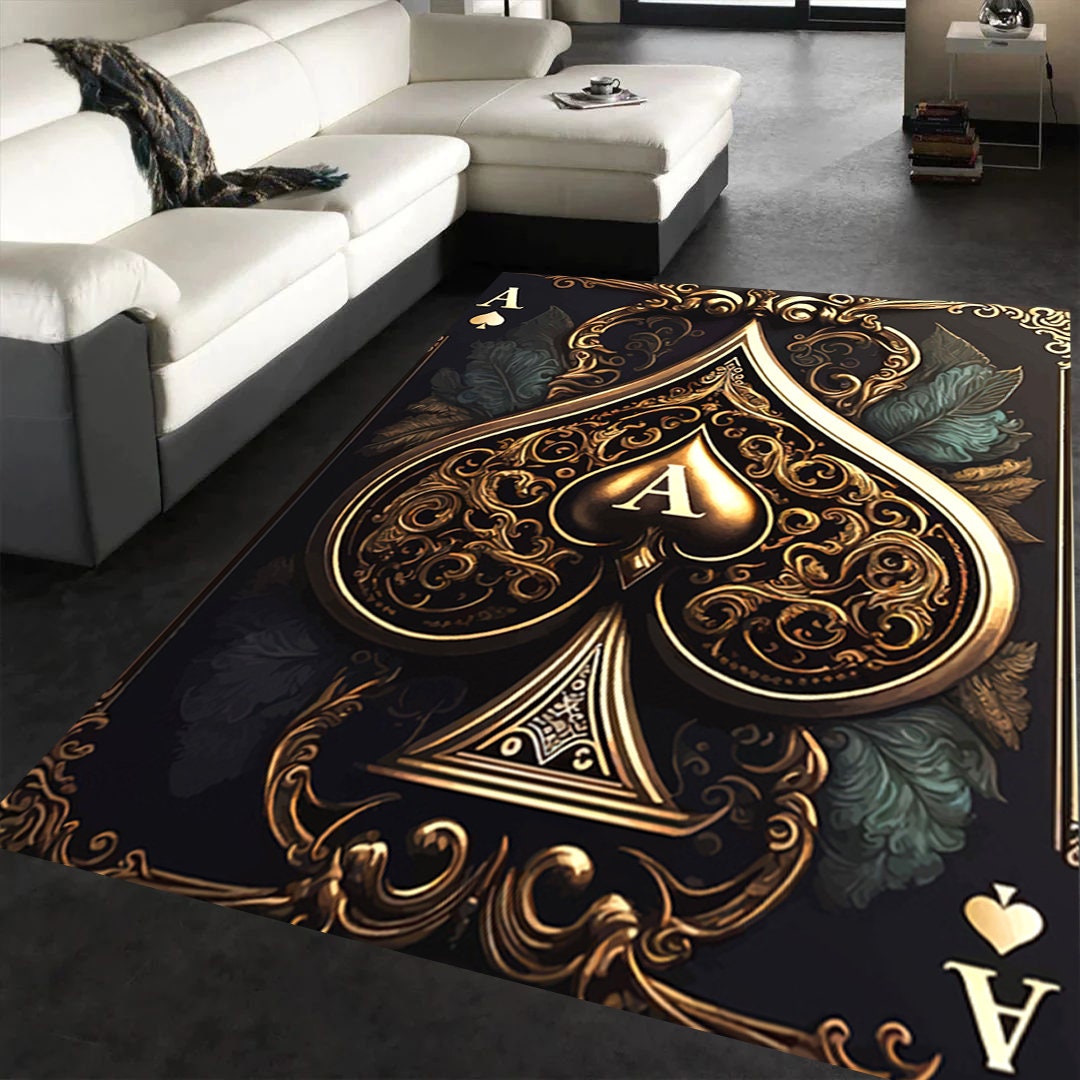 Ace of Spades Rug: Modern Game Room Decor - Etsy