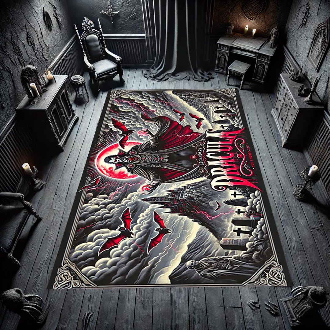 Dracula Area Rug, Vampire Gothic Home Decor - Etsy