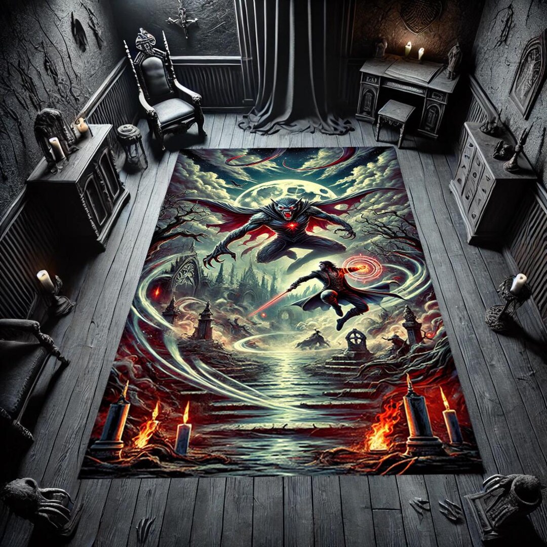 Dramatic Vampire Rug Vampire Rug, Gothic Horror Themed Room Decor - Etsy UK