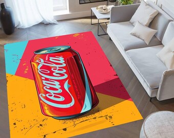 コカコーラをテーマにしたラグ、モダンなホームデコレーション