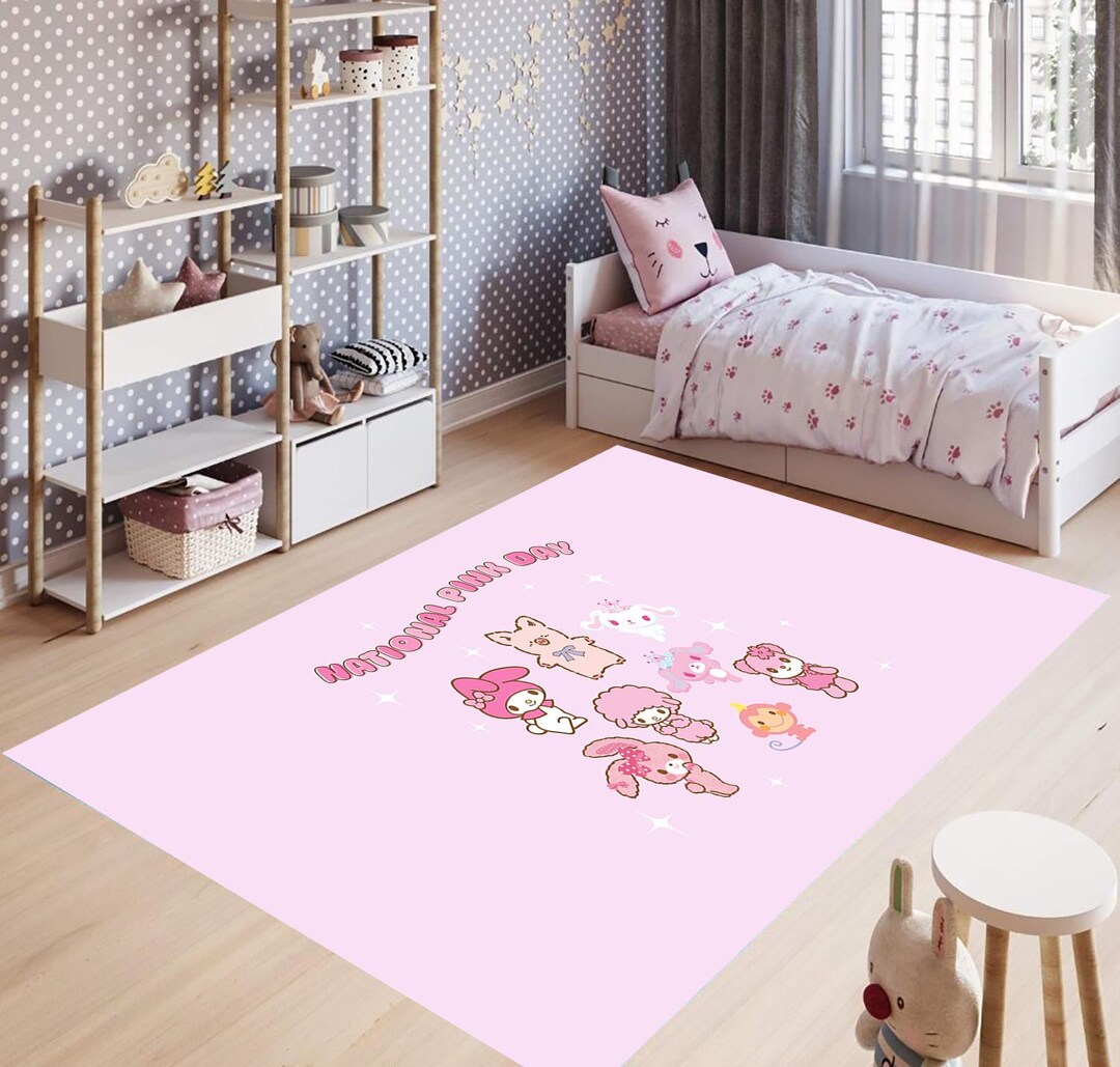 Pink Pet Rug Pink Animal Shapes Rug: Modern Kids Room Decor - Etsy