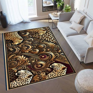 Leopard Rug,Leopard Pattern Rug,Luxury Home Decor,Design Carpet,Living Room Rug,Modern Home Decor,Decorative Rugs,Animal Decor