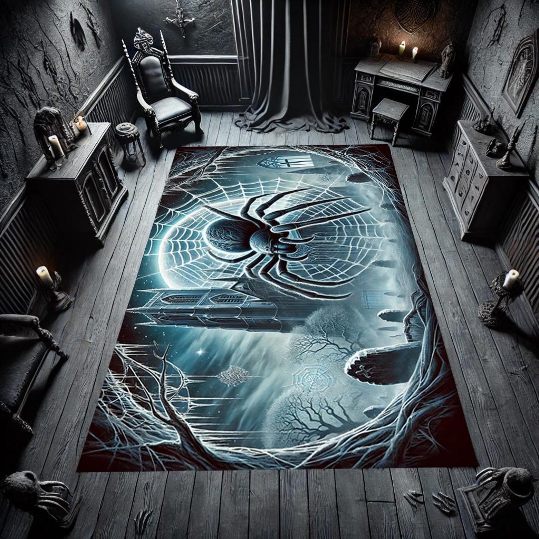 Spider Area Rug, Dark Gothic Decor, Spooky Carpet - Etsy