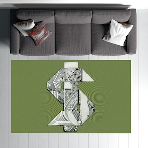 Dollar Gedruckt Teppich, Grüner Teppich, Geld Gedruckt, Papiergeld, Design, Wohnzimmer Teppich, Dekoration, Wohn Design, Geburtstagsgeschenk, Moderner Teppich