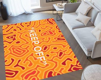Keep Off-tapijt: oranje popart-vloermat