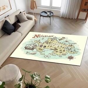 Neverland Maps, Retro Karte, Earth Maps, Fantastischer Teppich, Minimalistischer Teppich, Kinderzimmer Dekor Teppich, Bodenbereich Teppich
