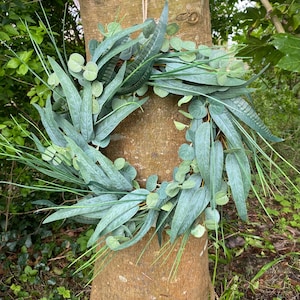 Green Foliage Wreath with Eucalyptus & Grasses| Year-Round Wreath | Natural Wall Decor