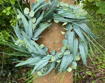 Ghirlanda di eucalipto verde / Ghirlanda per tutto l'anno / Decorazione murale naturale