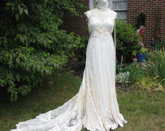 Custom Made Hippie Lace Collage Gown One Of A Kind With Etsy