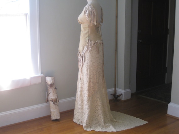 Leather and lace wedding dress Clearance