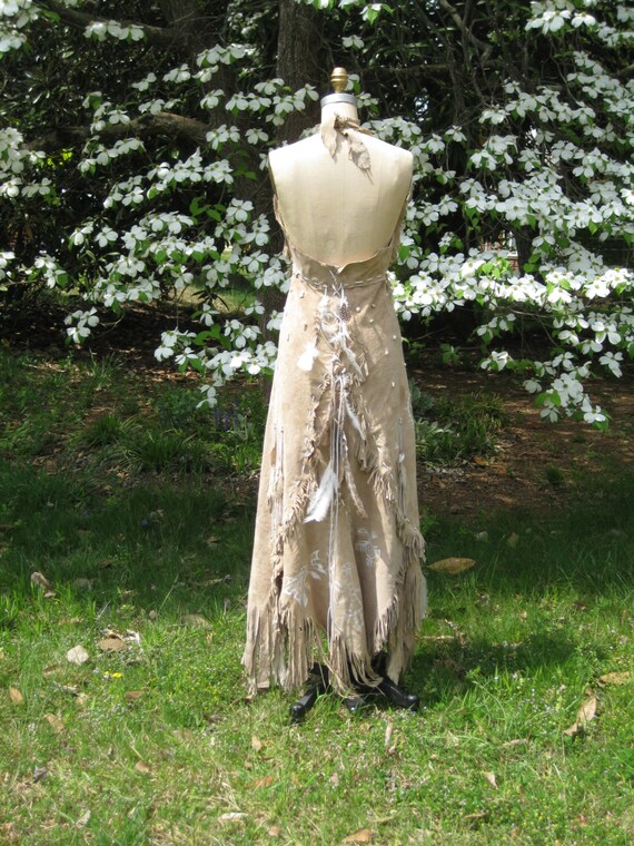 Leather Wedding Dress Native American Inspired Tribal Boho - Etsy Singapore