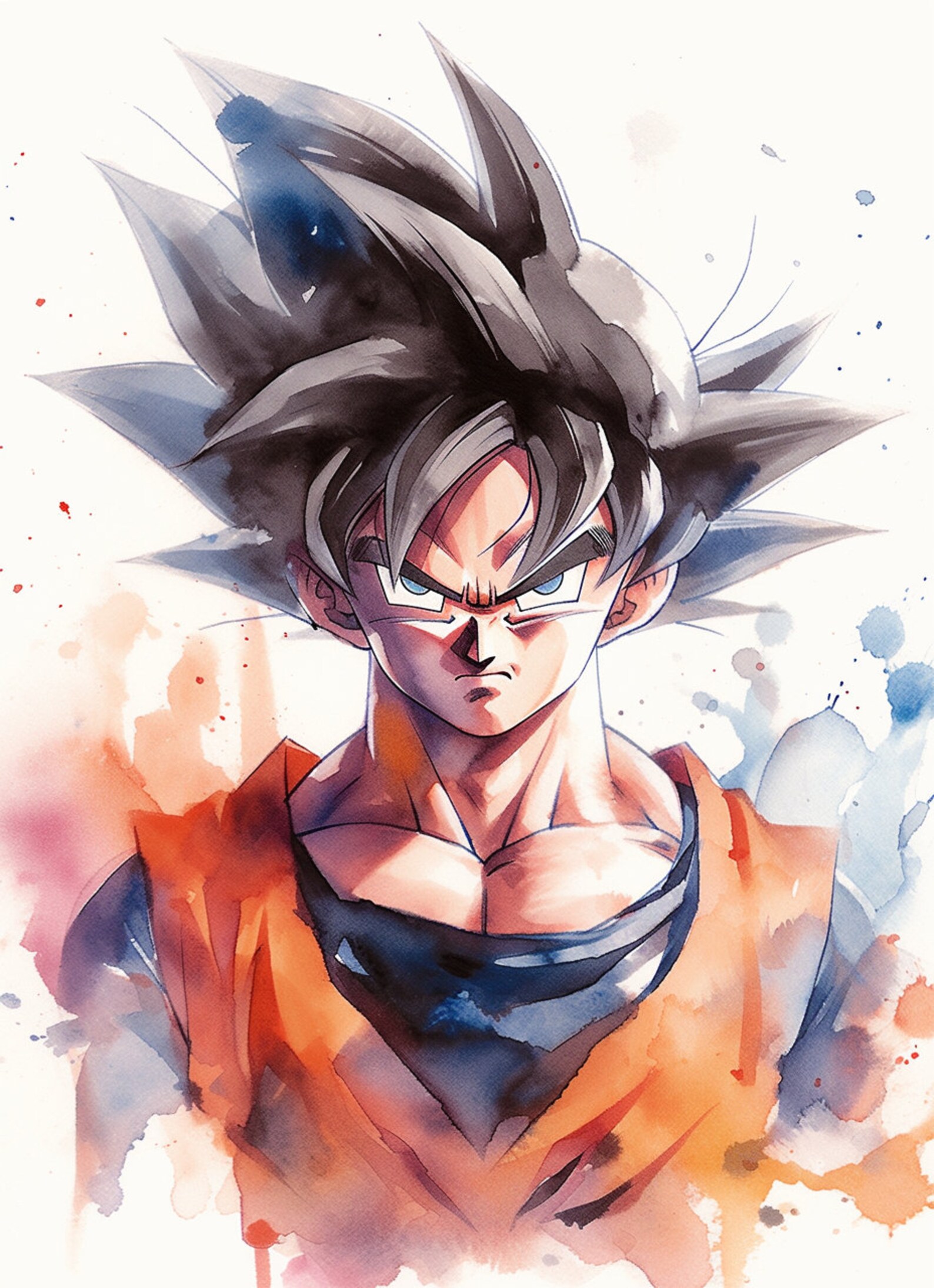 Watercolor Painting of Goku - Etsy