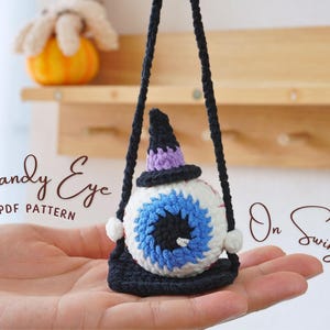 Candy Eye On Swing Crochet Pattern, Halloween Crochet Pattern, Car Hanging Crochet Pattern, Halloween Collection Crochet Pattern