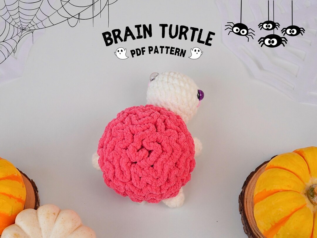 Halloween Brain Turtle No Sew Crochet Pattern, No Sew Amigurumi Crochet ...