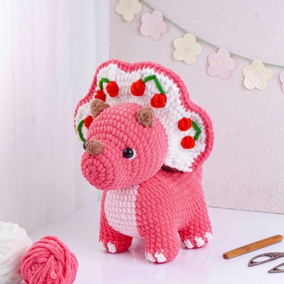 Cherry Cream Dinosaur Crochet Pattern, Dessert Dino Amigurumi, Food Plush  Crochet Pattern, Cute Amigurumi PDF Pattern, Crochet Tutorial PDF - Etsy