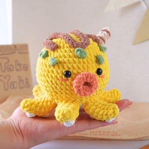 Takoyaki-virkmönster, Amigurumi-virkmönster, Snabbmatsvirkmönster, Virkmönster för undervattensdjur bild 7