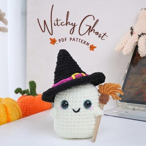 Witchy Ghost Crochet Pattern, Halloween Crochet Pattern, Amigurumi Crochet, Halloween Collection Crochet Pattern