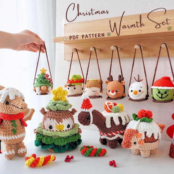 Christmas Warmth Häkelanleitungen Bundle, Weihnachtshäkelanleitung, Amigurumi Häkelanleitungen