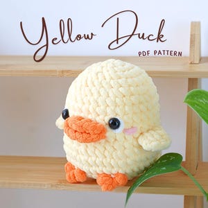 Yellow Duck No Sew Crochet Pattern, Amigurumi Crochet Pattern, Duck Amigurumi Pattern, No Sew Crochet Pattern, Crochet Pattern